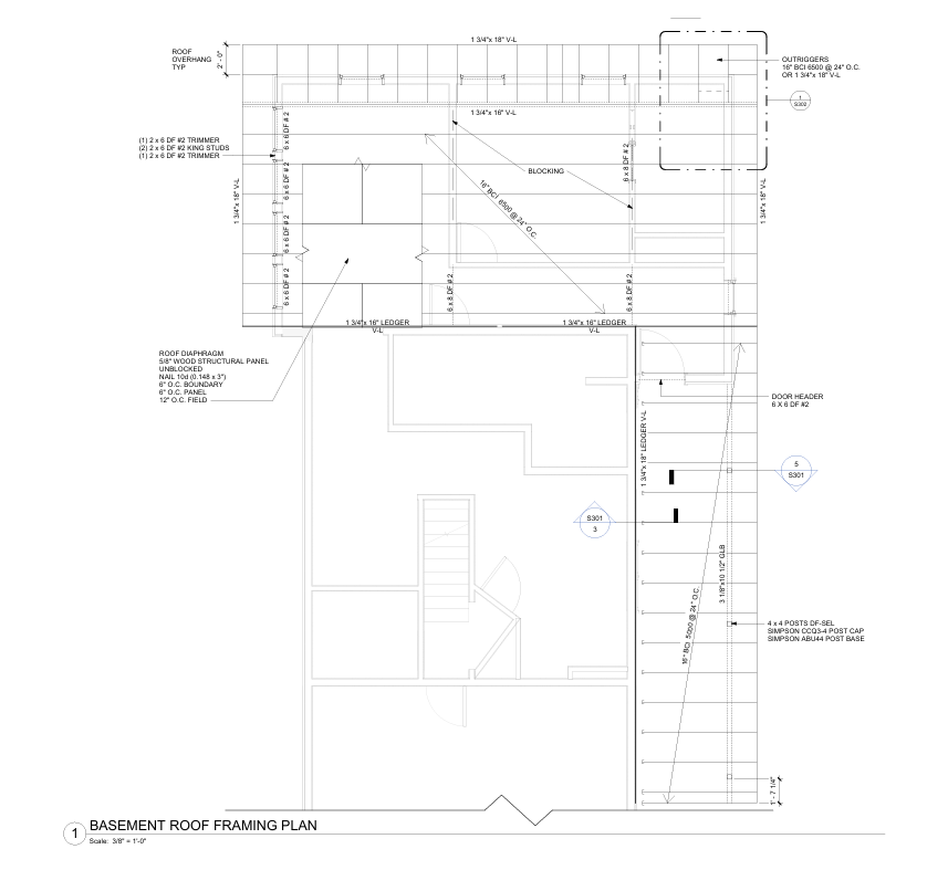 Basement Roof Framing Plan