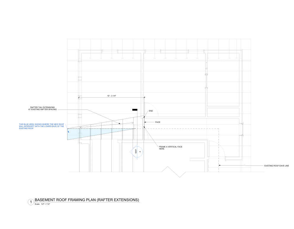 Basement Roof Framing - Rafter Extensions